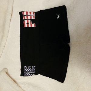Small VS Pink Love Pink patriotic yoga shorts